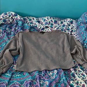 New unworn ribbed, wide neck top size small.